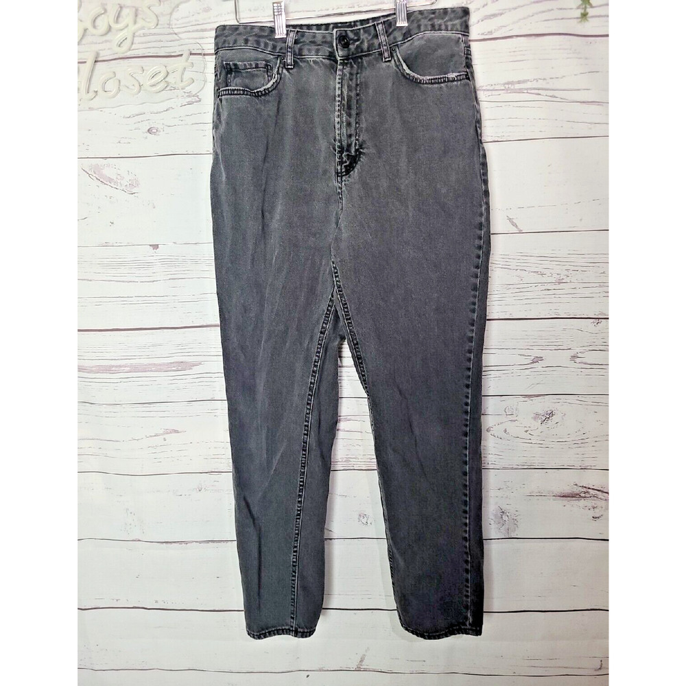 BDG Urban Outfitters Black Gray Denim High Rise Tapered Mom Jeans Womans Size 30